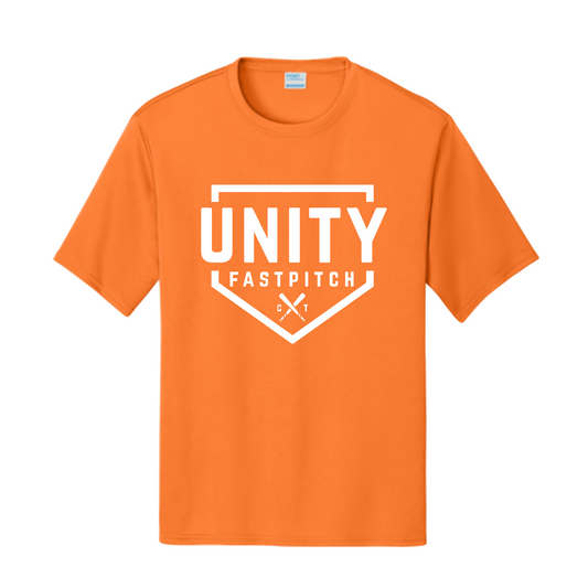 Orange DriFit Unity Fastpitch Shirt – Short Sleeve Softball Tee | Unity Fastpitch Central Texas