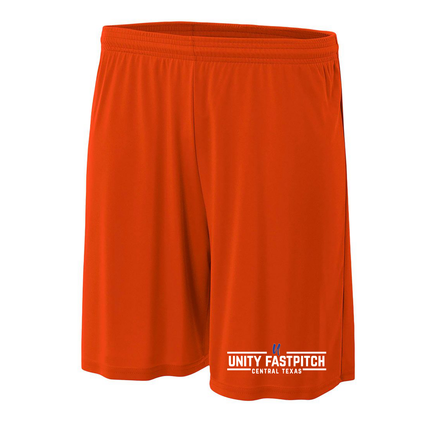 Orange Men’s Training Shorts – Unity Fastpitch Central Texas Logo | Athletic Performance Shorts
