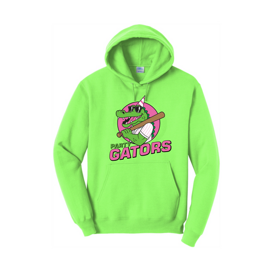 Party Gators Baseball Hoodie, Green Gators Hoodie, Party Gators Baseball Sweatshirt