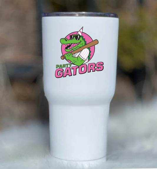 Party Gators Tumbler Sticker, Party Gators Baseball Logo Sticker, Water Bottle Sticker