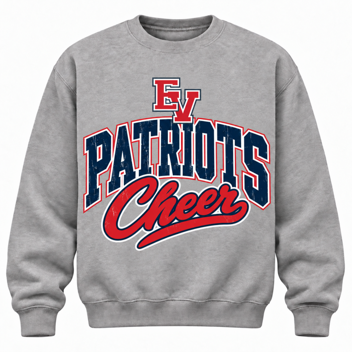 Patriots Cheer Collegiate Crewneck - Ash Gray