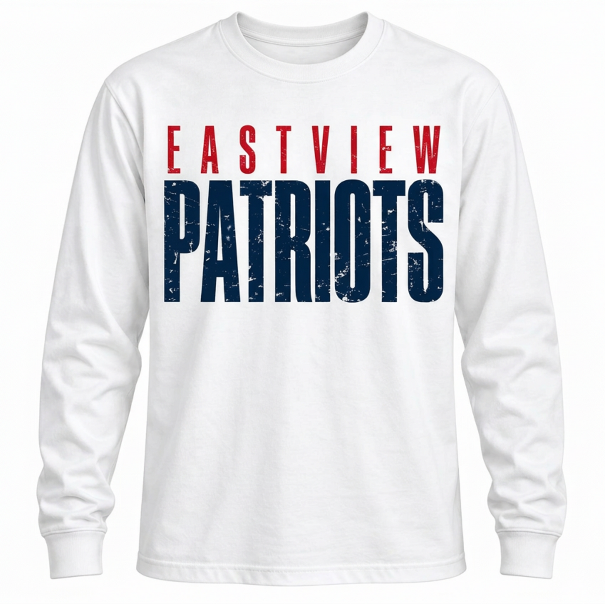 Patriots Cheer Wreck ’Em Distressed Long Sleeve Tee - White