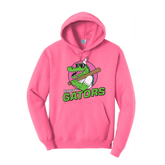 Party Gators Baseball Hoodie, Pink Gators Hoodie, Party Gators Baseball Sweatshirt