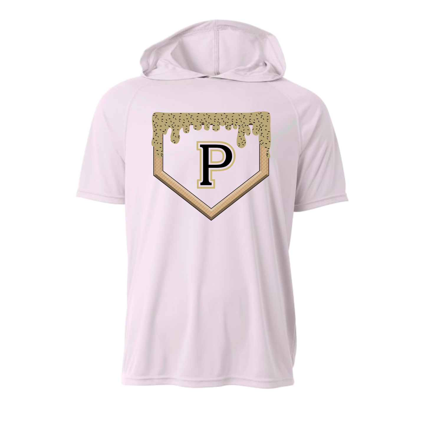 Ice Cream Drip Premier Baseball Short Sleeve Hooded Tee