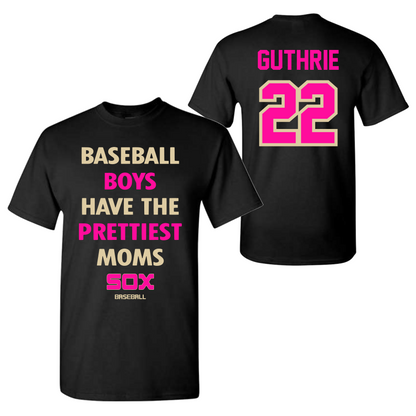 Sox Prettiest Moms Shirt, CTX Sox Baseball Mothers Day Jersey, Sox Baseball Tee, Fuschia Sox Baseball Shirt