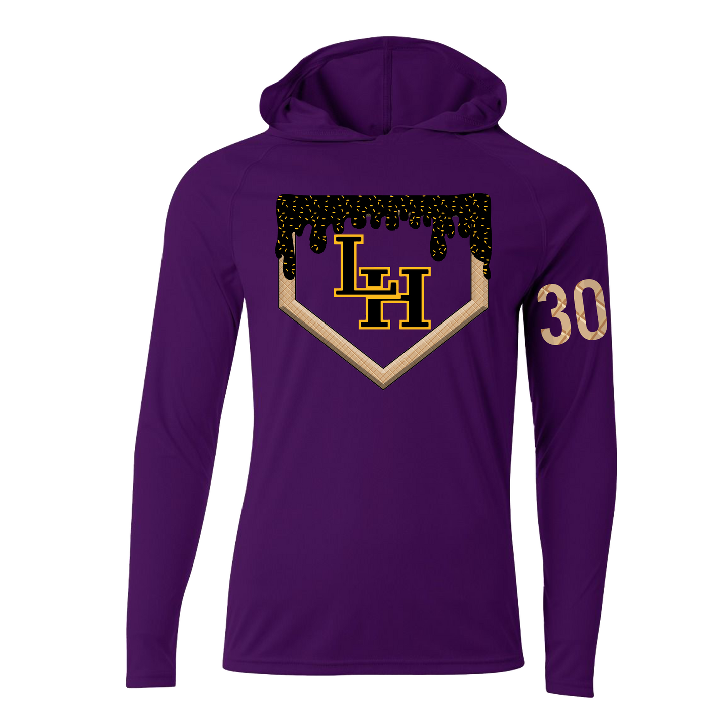 Liberty Hill Drip Homeplate Hoodie Tee, Panthers Ice Cream Drip Baseball Spirit Wear, Liberty Hill Panthers Ice Cream Shirt