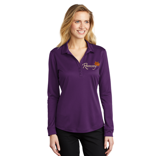 Ramsey Funeral Home Womens Long Sleeve Polo, Womens Ramsey Polo