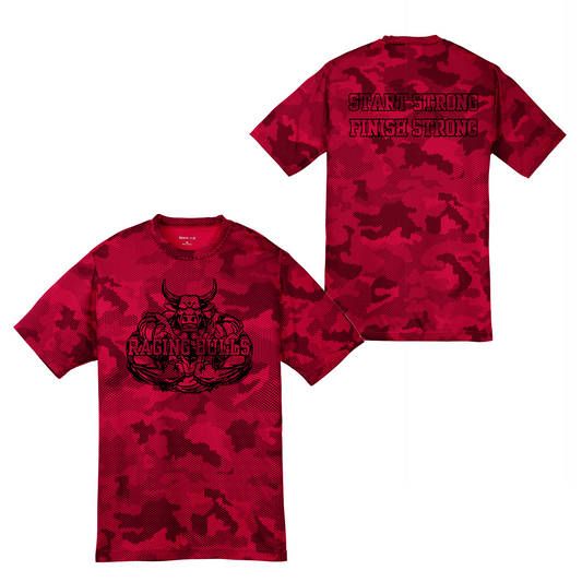 Raging Bulls Camo Performance “Start Strong Finish Strong” Tee