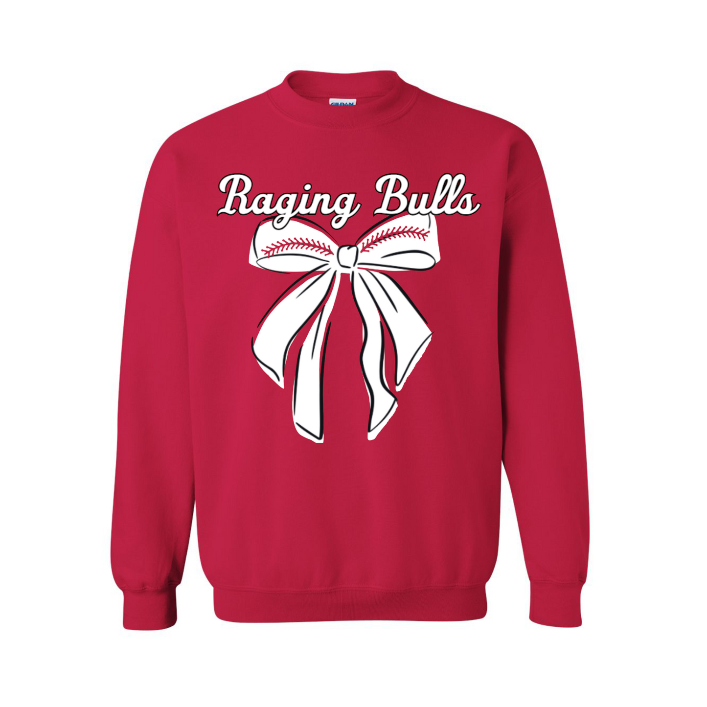 Raging Bulls Baseball Bow Red Crewneck