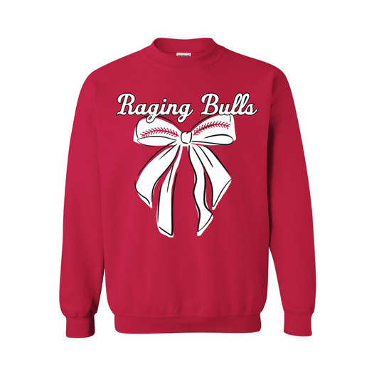 Raging Bulls Baseball Bow Red Crewneck