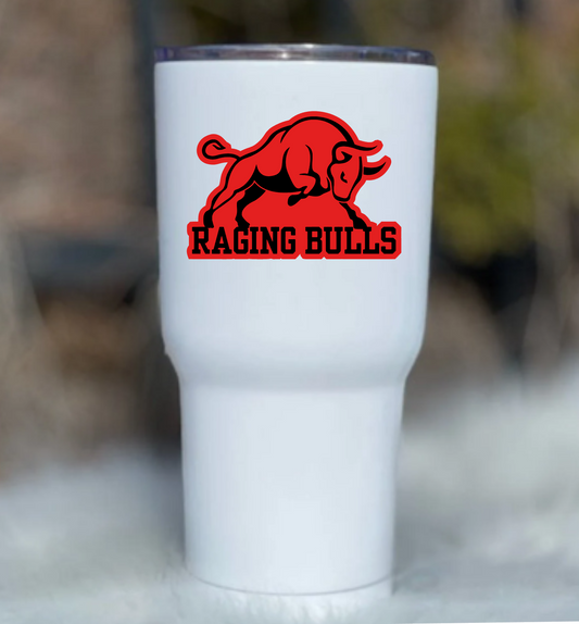 Raging Bulls Tumbler Sticker • Sports Team Decal • Water Bottle Sticker for Players & Moms