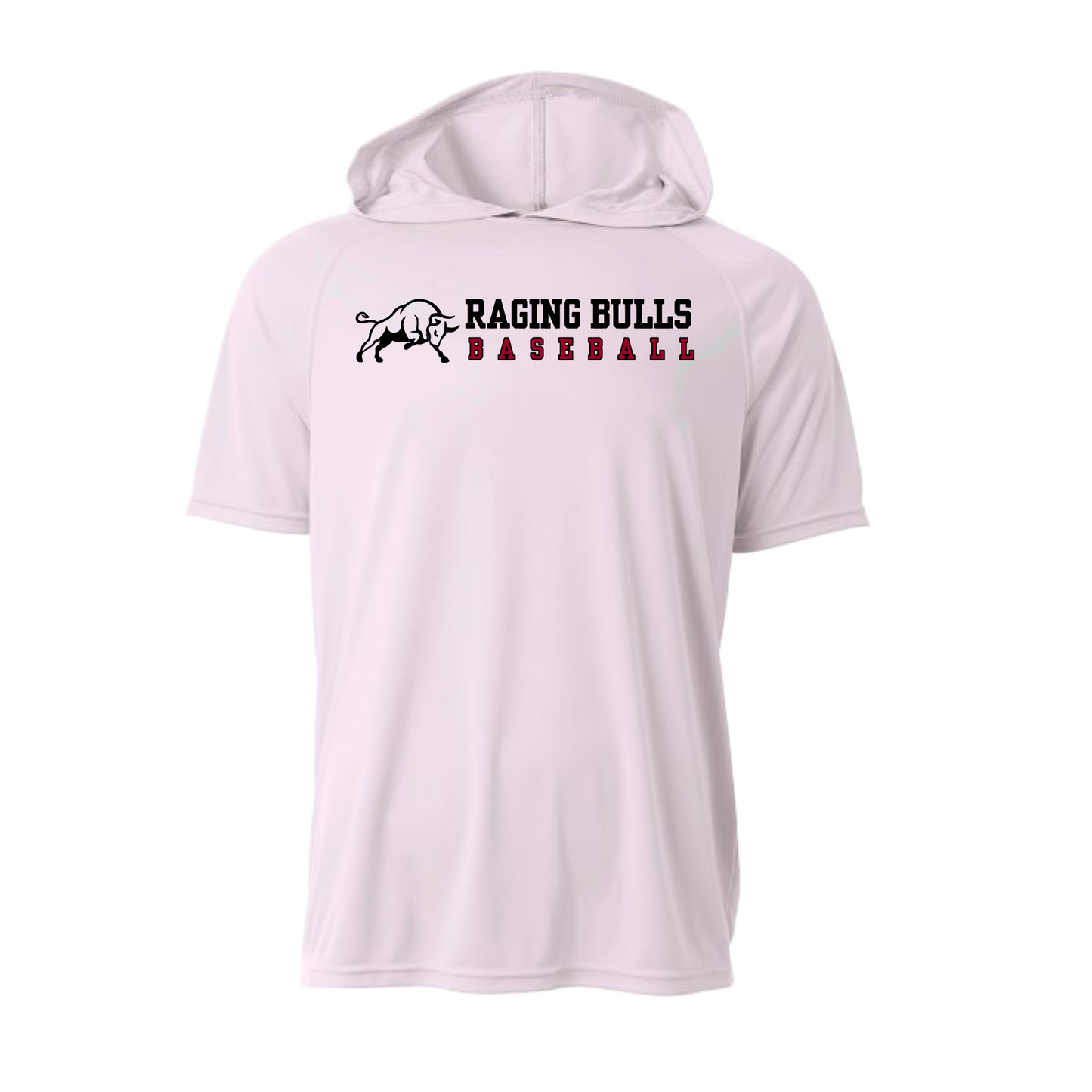 White Raging Bulls Baseball Performance Hooded Tee