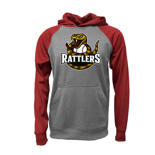 Rattlers Cardinal Gray Hoodie, Rattlers Baseball Sweatshirt, Rattlers Baseball Spiritwear