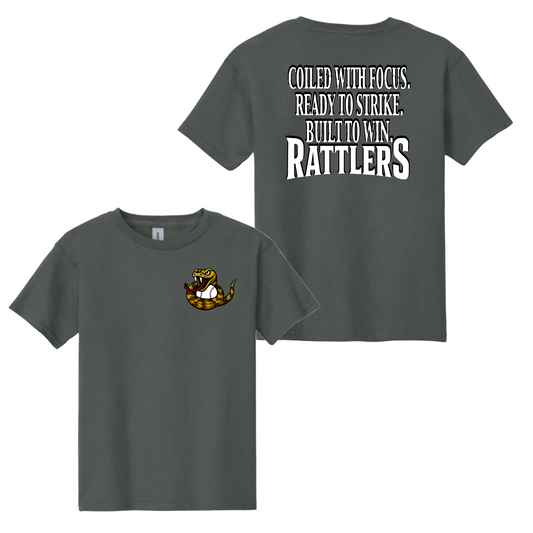 Charcoal Rattlers Motto Baseball Shirt, Rattlers Tshirt, Rattlers Baseball Spiritwear
