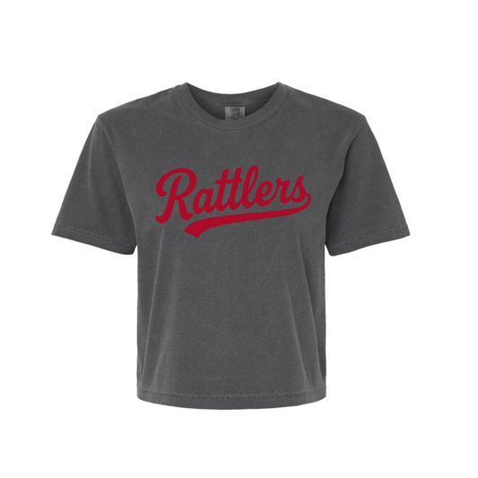 Rattlers Script Crop Tee