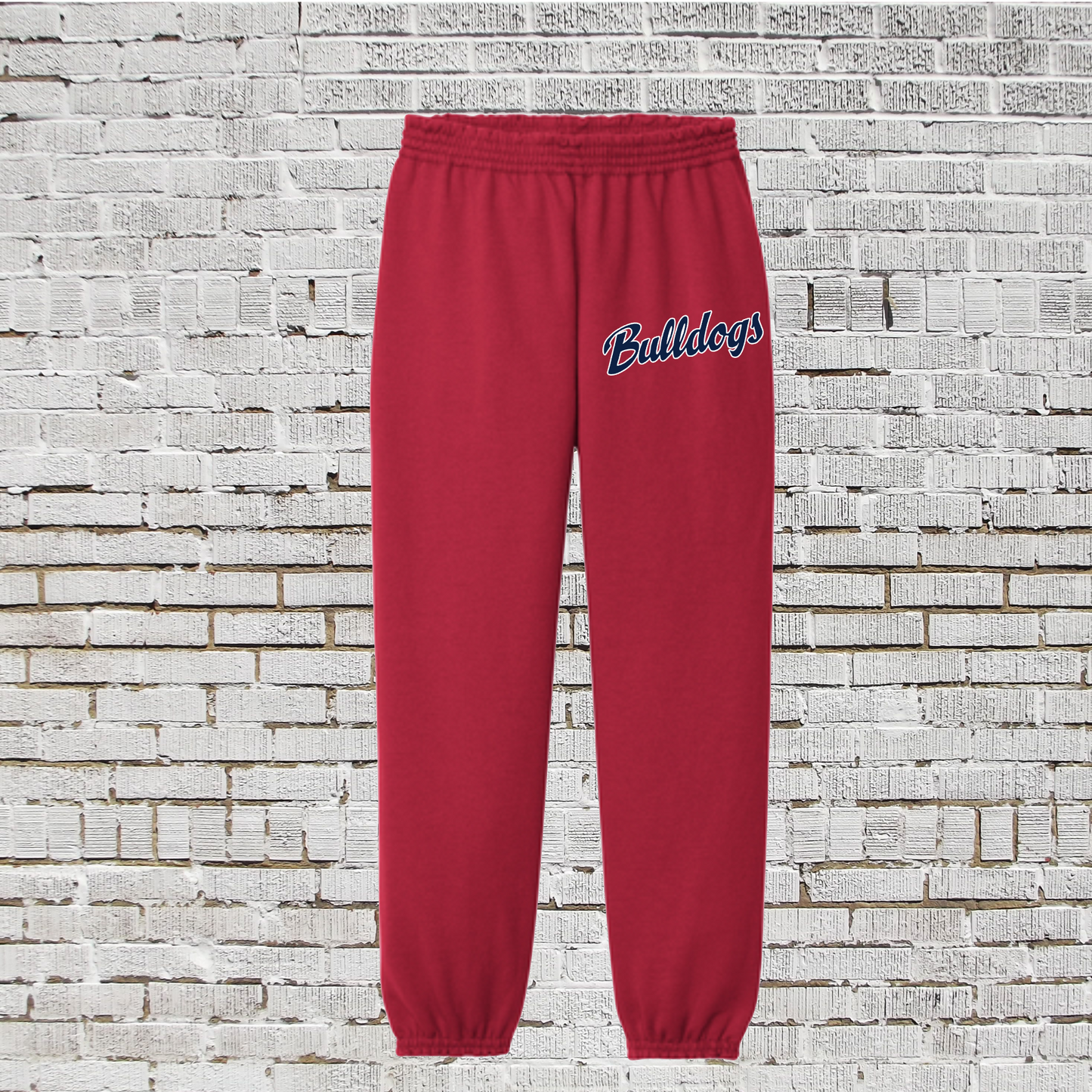 Bulldogs Baseball Sweatpants, Red Bulldogs Sweatpants, Central Texas Bulldogs Logo Navy Pants