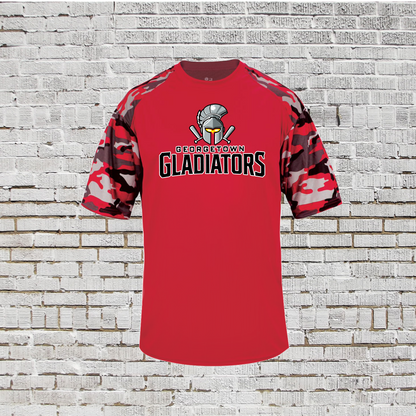 Camo Gladiators Baseball Tee, Baseball Gladiators Shirt, Georgetown Gladiators Drifit TShirt