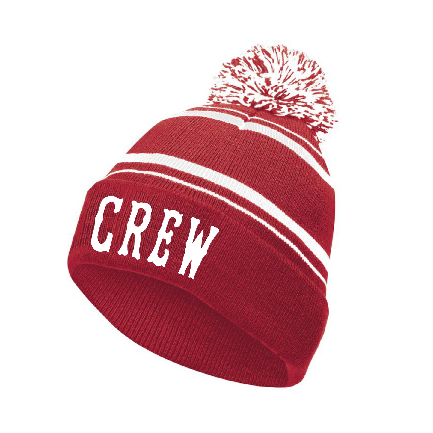 Red and Navy Crew Beanie, Winter Hat, Crew Baseball Beanie