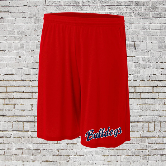 Red Bulldogs Logo Drifit Shorts, Central Texas Bulldog Shorts, Bulldogs Baseball Shorts