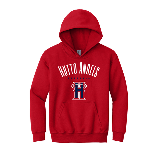 Hutto Angels Hoodie, Red Blue Hoodie, Angels Baseball Sweatshirt