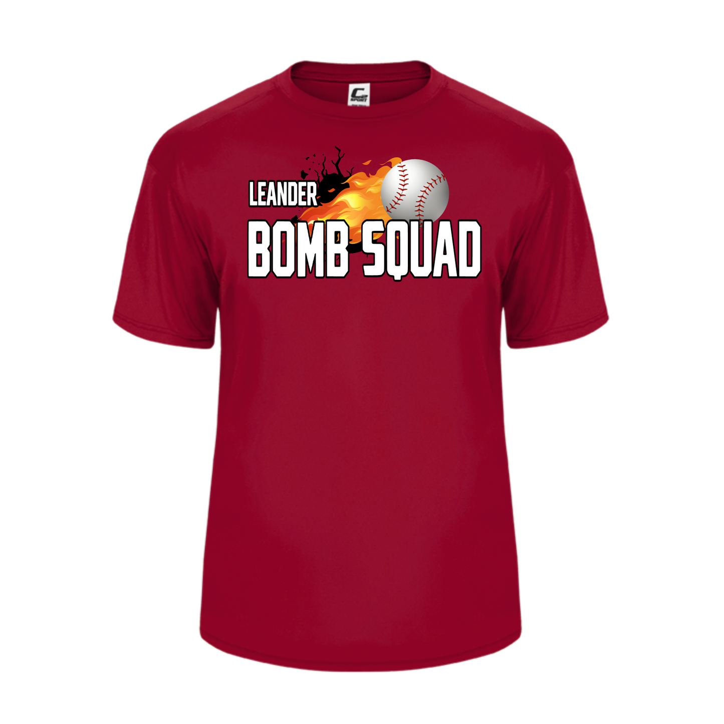 Leander Bomb Squad Baseball Tee, Leander Bomb Squad Tshirt, Red Bomb Squad Shirt