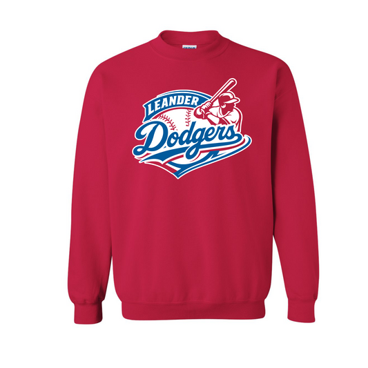 Red Leander Dodgers Baseball Crewneck Sweatshirt