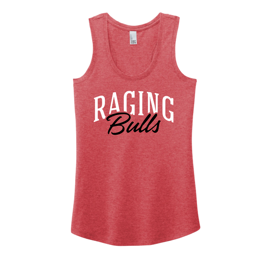 Red Raging Bulls Tank Top, Women's Red Tank, Raging Bulls Baseball Tank Top, District Racerback Tank