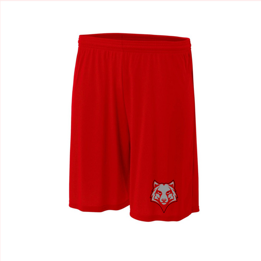 Red Wolves Baseball Training Shorts, Red W Baseball Shorts, Mens Running Shorts