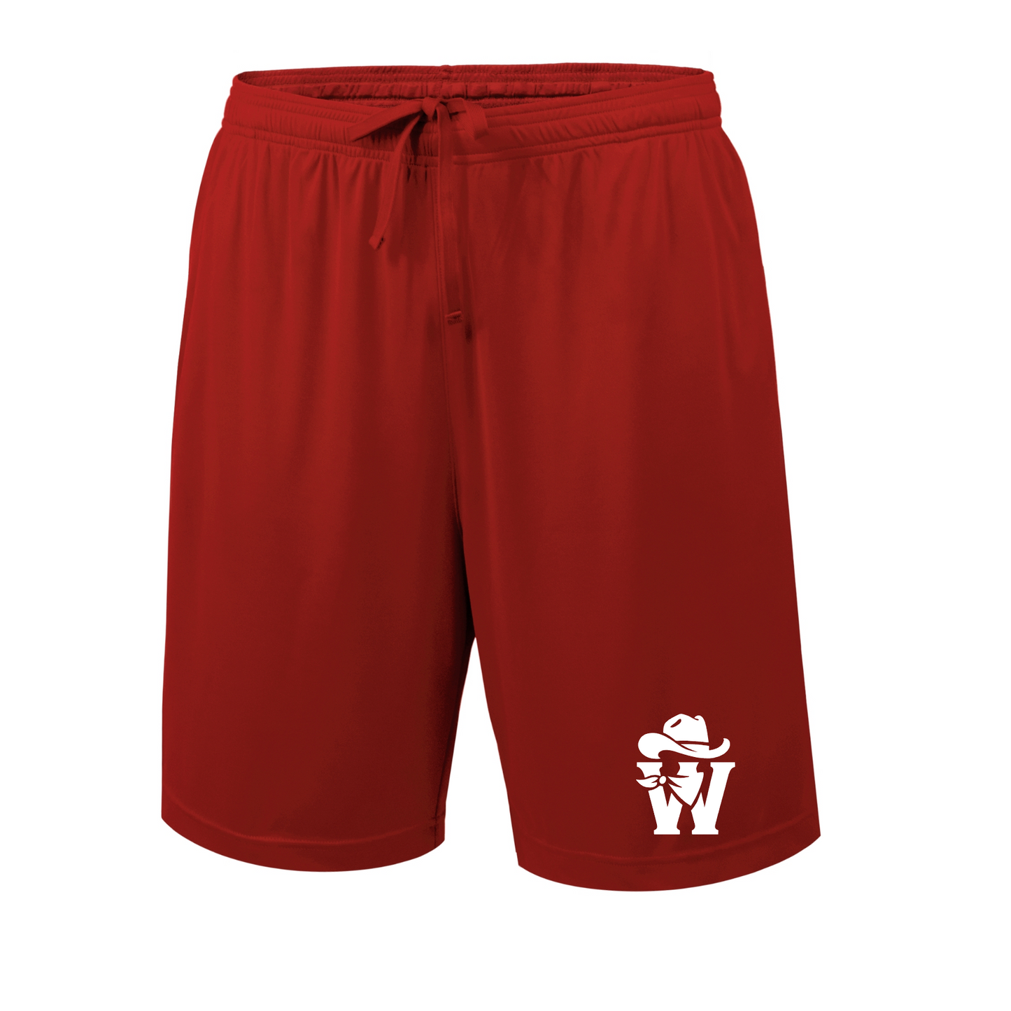 Red Men’s Training Shorts – Wranglers Logo | Athletic Performance Shorts