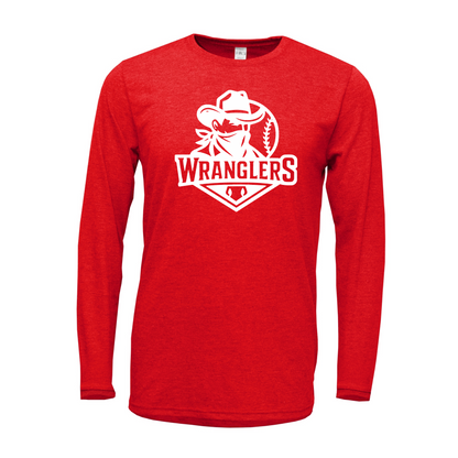 Red Wranglers Baseball Long Sleeve Performance Tee