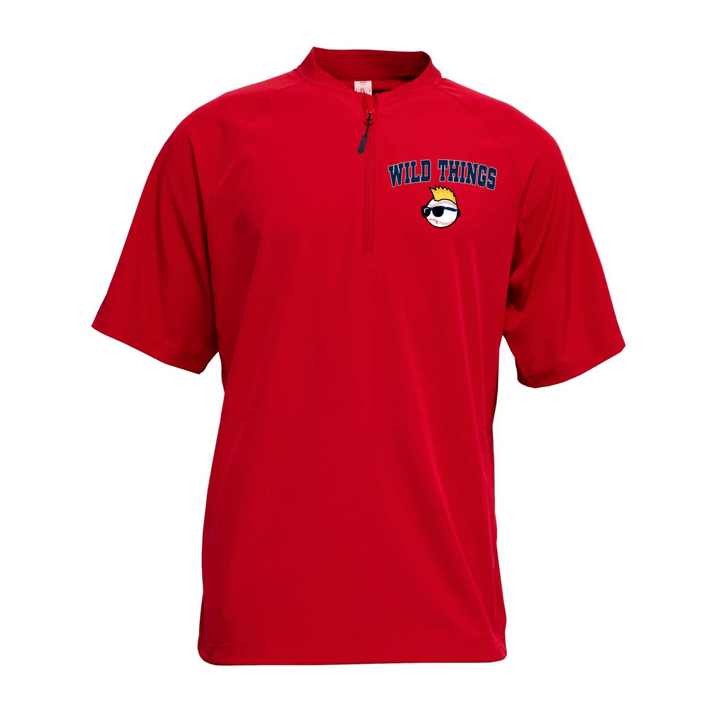 Short Sleeve Red Cage Jacket – Wild Things Baseball Logo | Team Warm-Up Top