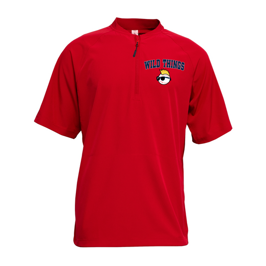 Short Sleeve Red Cage Jacket – Wild Things Baseball Logo | Team Warm-Up Top