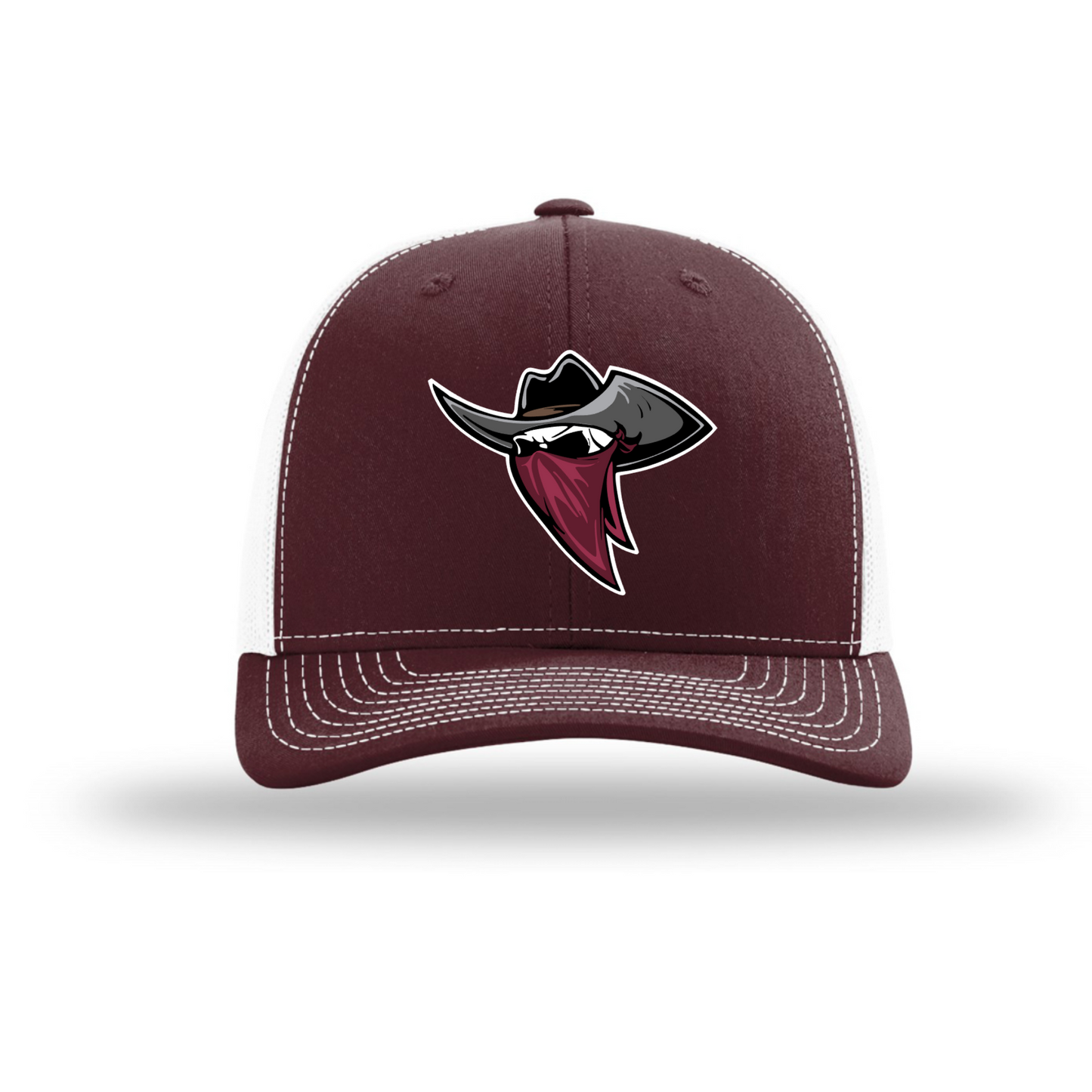 Rough Riders Trucker Hat – Maroon & White Snapback Cap