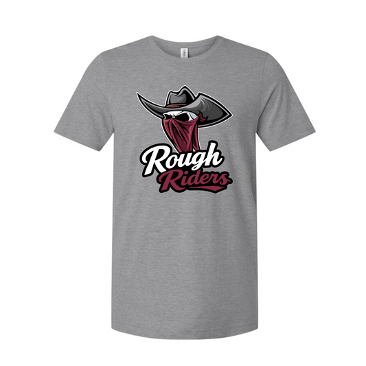 Rough Riders Logo Tee – Heather Gray Unisex T-Shirt