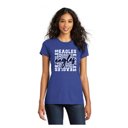 Georgetown Eagles Fitted Tee, Women's Eagles Shirt, Black Eagles Tshirt, District Tee