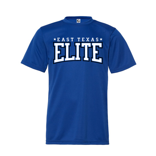 Royal Blue East Texas Elite Logo Baseball Tshirt, Elite Baseball Shirt, East Texas Elite Baseball Tee