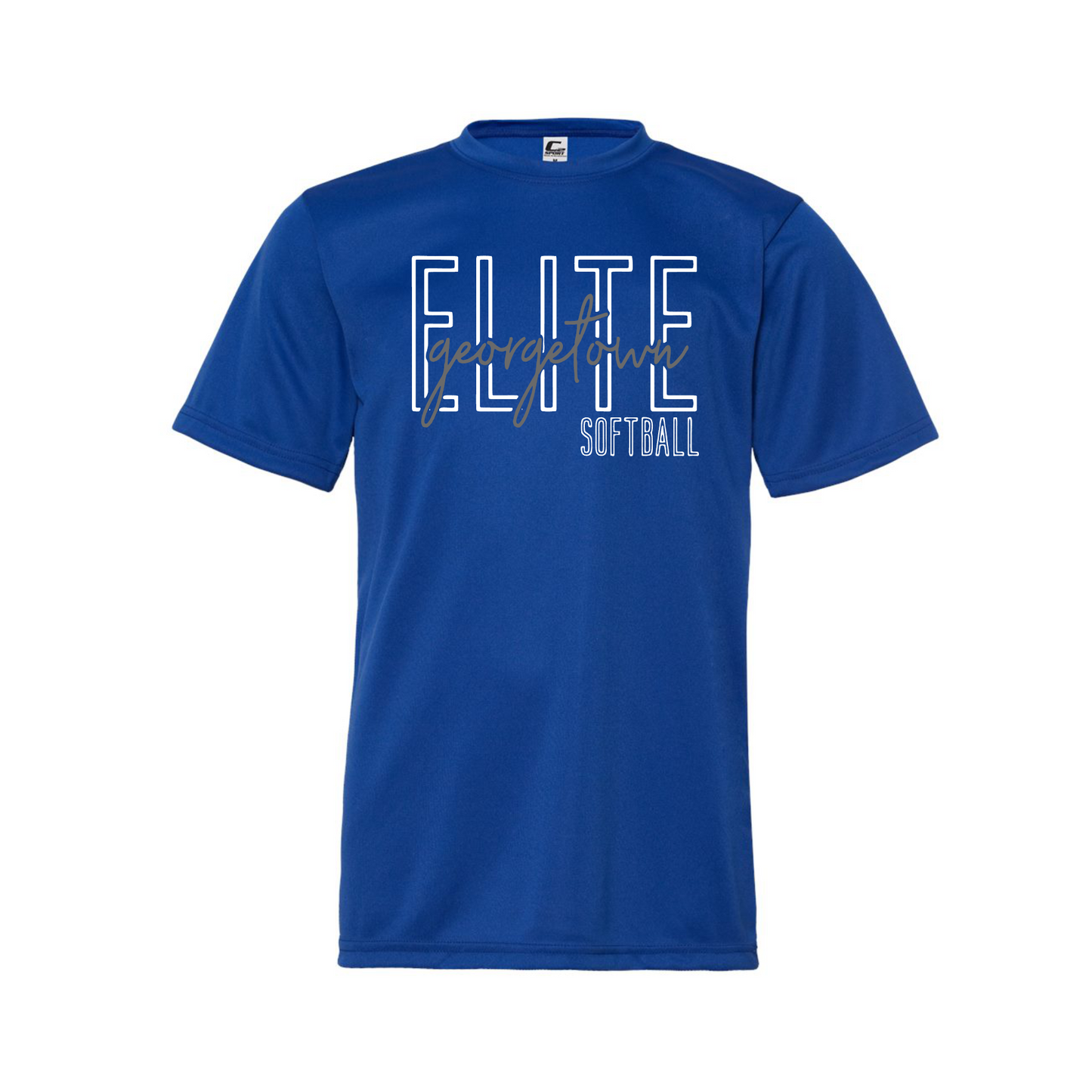 Royal Blue Elite Softball Tshirt, Georgetown Elite Blue Allstars Shirt, Georgetown Softball Spiritwear