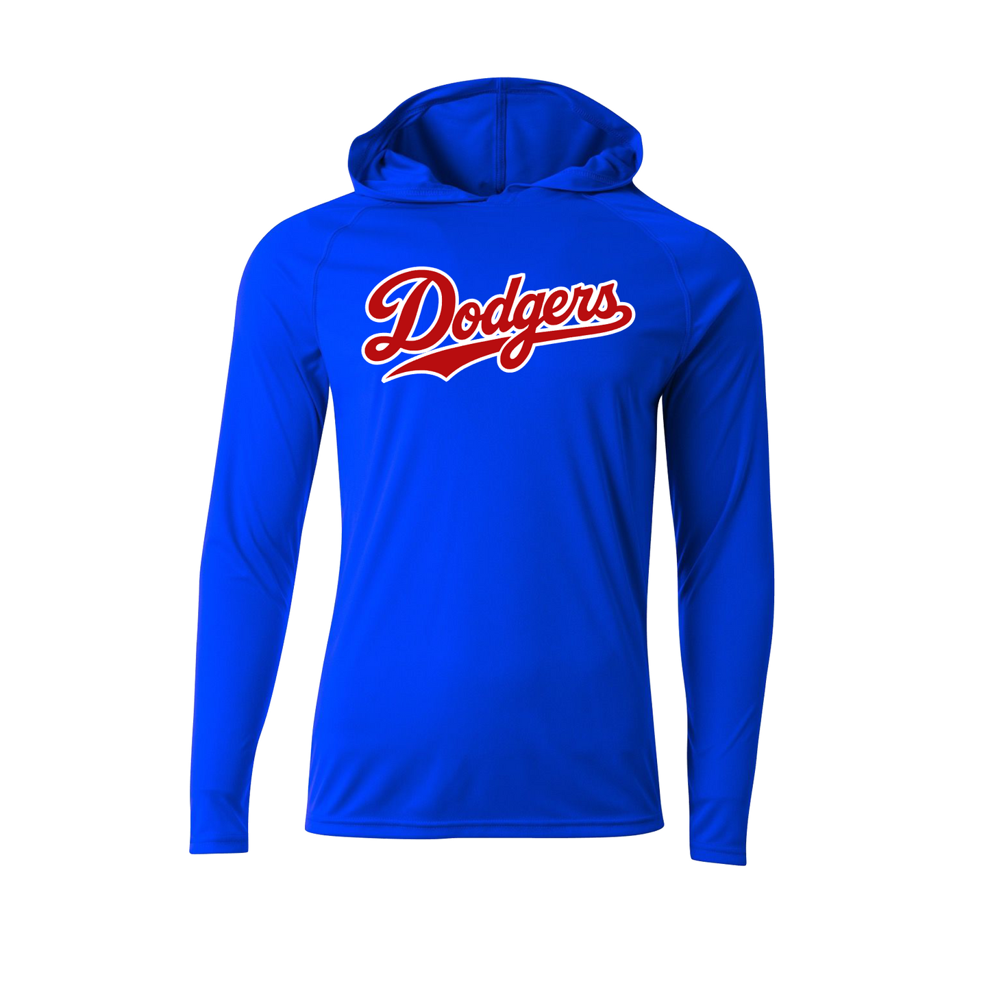 Leander Dodgers Hooded Long Sleeve Performance Shirt | Lightweight Team Hoodie