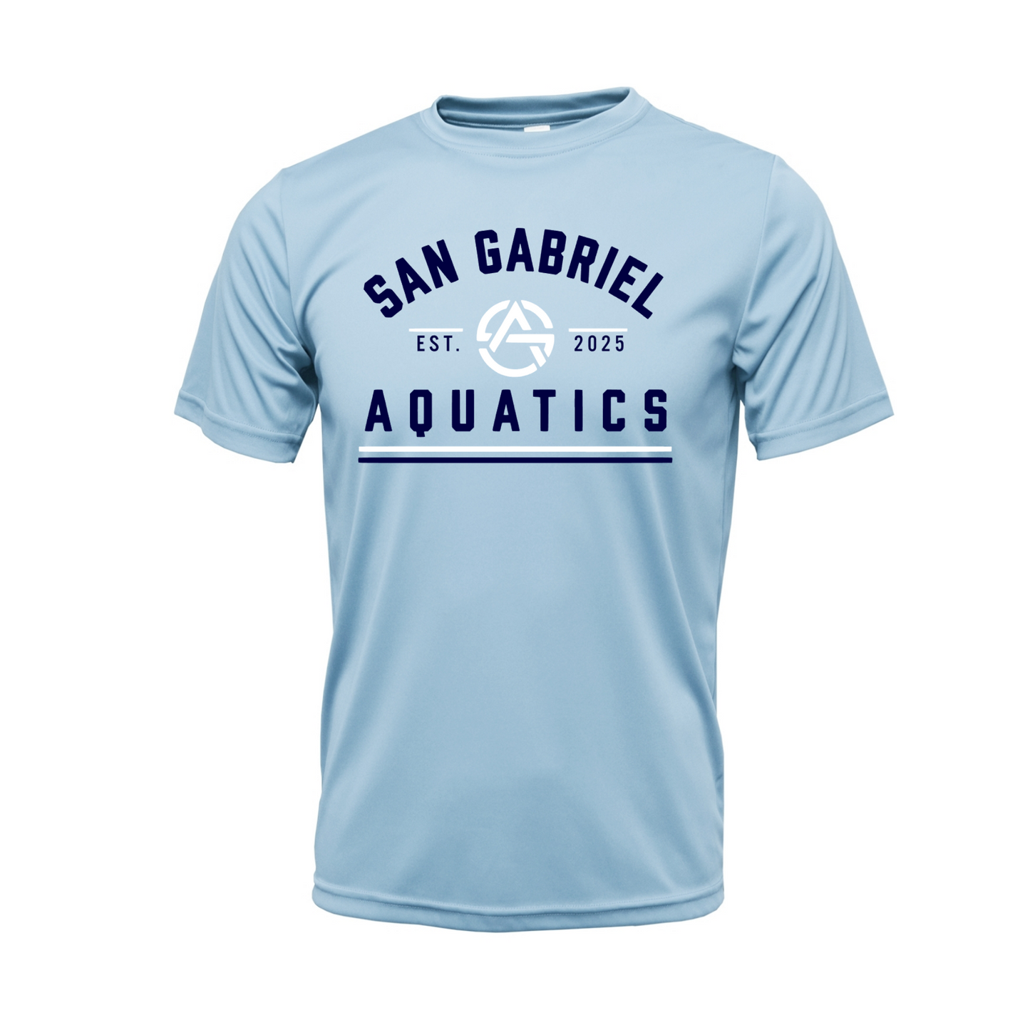 San Gabriel Aquatics Performance Dri-Fit Tee – Light Blue