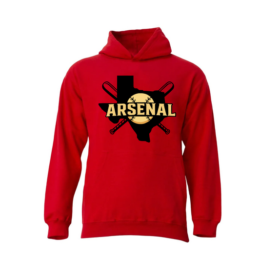 Scarlet Arsenal Hoodie, Arsenal Baseball Sweatshirt, Red Hoodie