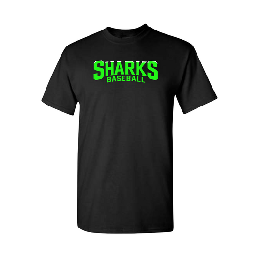 Sharks Baseball Black Tshirt, Sharks Baseball Tee, Sharks Baseball Spiritwear