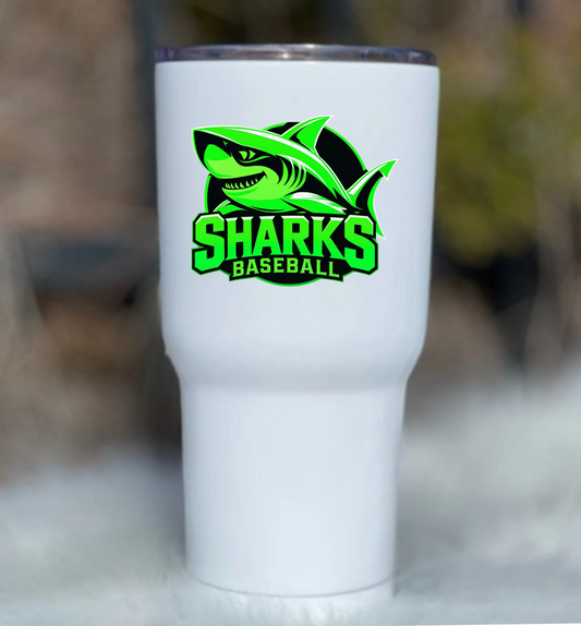 Sharks Baseball Tumbler Sticker, Sharks Baseball Logo Sticker, Water Bottle Sticker