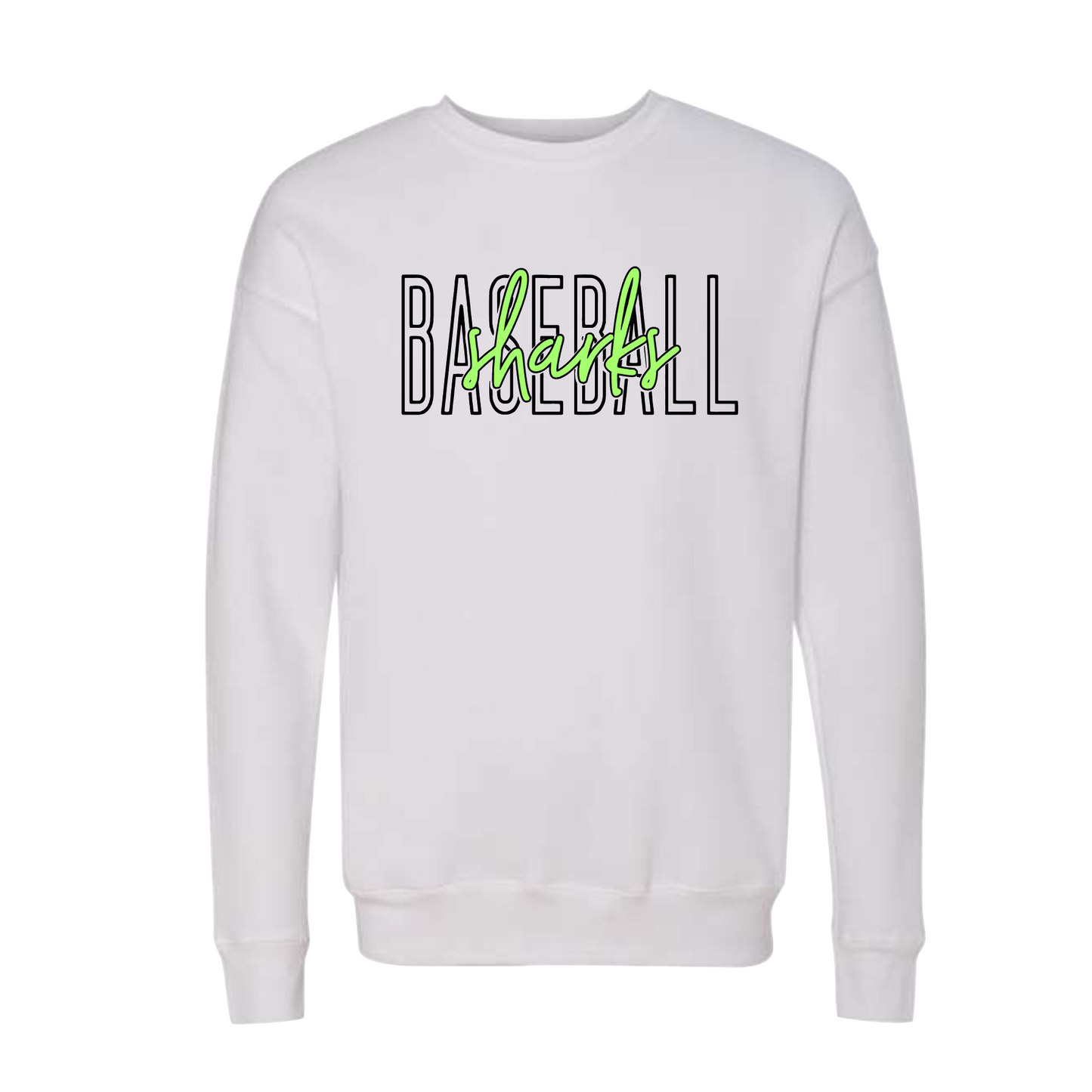 White Sharks Baseball Script Classic Crewneck Sweatshirt