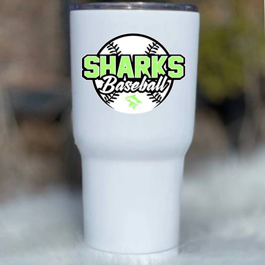 Sharks Baseball Tumbler Sticker, Sharks Baseball Logo Sticker, Water Bottle Sticker