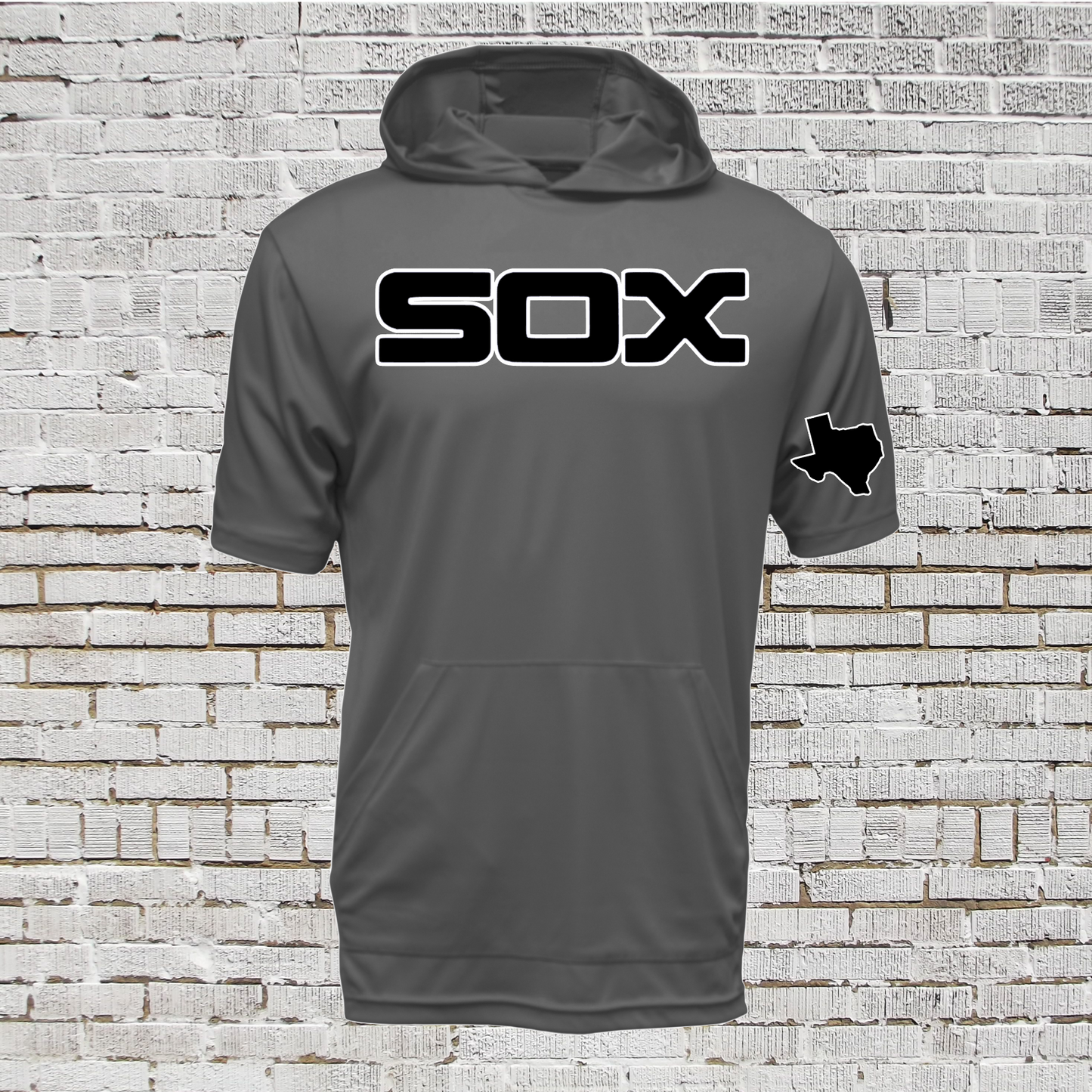Hooded Gray Sox Baseball T-shirt, Sox Baseball Gray Shirt, Long sleeve Sox Baseball Tee