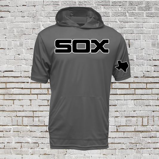 Hooded Gray Sox Baseball T-shirt, Sox Baseball Gray Shirt, Long sleeve Sox Baseball Tee