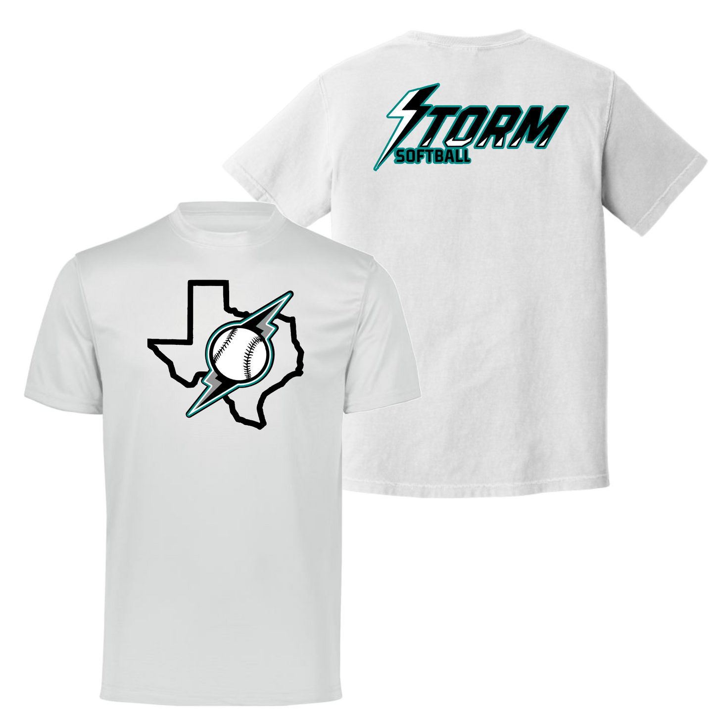 White Long Sleeve Texas Storm Shirt, Storm Softball Texas Shirt, Storm Softball Tee