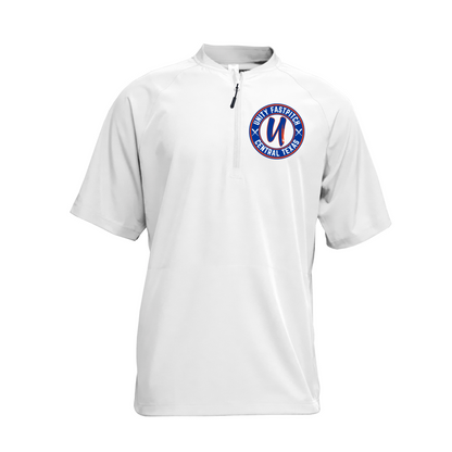 White Cage Jacket with Unity Fastpitch Logo on Left Chest