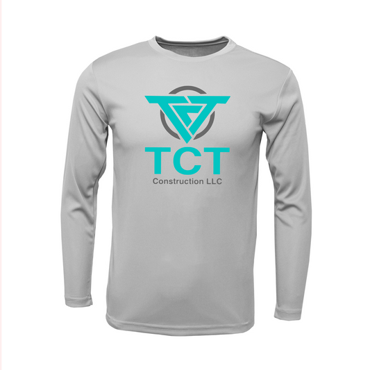 Silver TCT Construction Performance Shirt, Long Sleeve TCT Shirt, TCT Construction Drifit