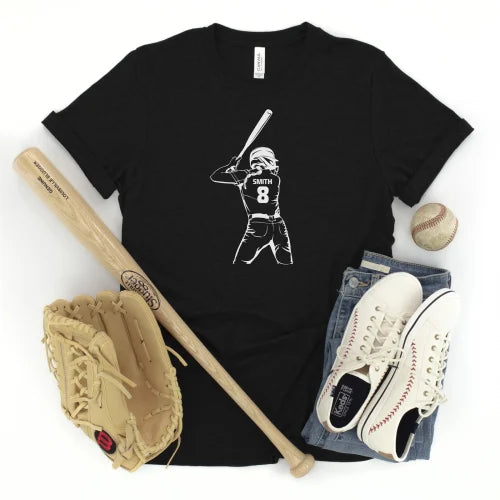 Softball Player Number Shirt, Softball Mom Shirt, Custom Player Name Shirt